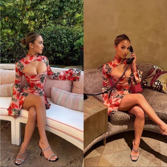 NWT House of CB Toira floral Satin Corset Mini dress - Valentine’s Day dress - Picture 3 of 12